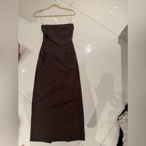 Young Fabulous & Broke Strapless Brown Dress